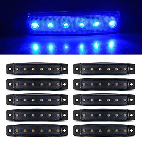 10pack 12V Smoked Blue LED Trailer Marker Lights 3.8
