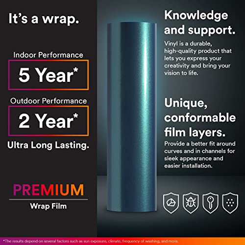 60"X600" (5Ftx50Ft) Peacock Green Premium Super Gloss Metallic Glossy Sticker Decal Diy Car Auto Vehicle Vinyl Wrap Air Release Bubble Free Self Adhesive Peel And Stick Free Tool Kit #TOP3