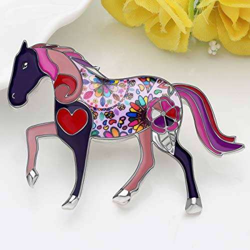 Newei Enamel Alloy Elegant Horse Brooch Pin For Women Girl Gift Clothes Scarf Decoration Animal Jewlery #TOP1