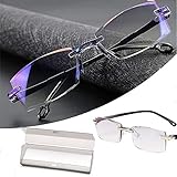 MMNM New Diamond-Cut Bifocal Progressive Anti-Blue Eyewear Ultralight Reading Glasses, Progressive Bifocal Far and Near Dual-use Fashion Reading Glasses, Middle-Aged Reading Glasses (+2.5)