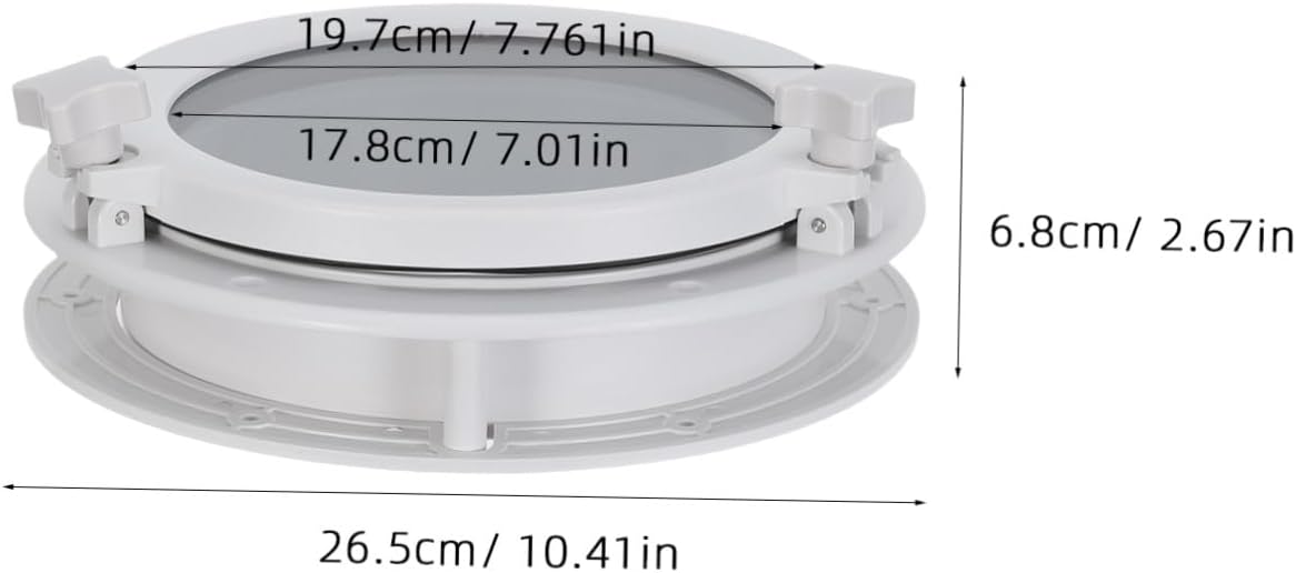 Marine round Opening Portlight Window 265mm White Large Porthole for Yacht Boat Cabin Rv Motorhome Skylight Vent