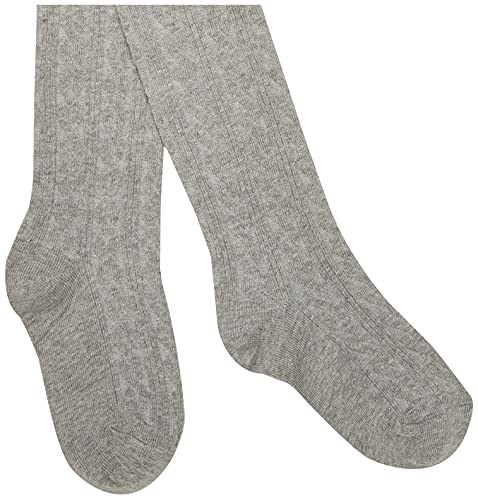 Jefferies Socks Little Girls' Cable Tight, Grey Heather, 8-10 Years - Thumbnail 2
