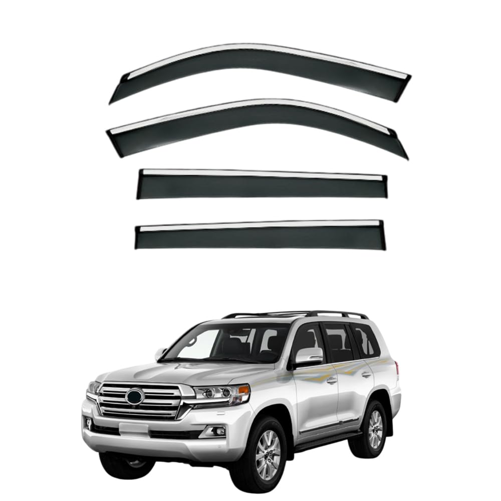 Qoemrhelt 4Pcs 4Pc Set In-Channel Wind Deflectors, For Toyota Land Cruiser Lc200 (Mk9 J200) 2008-2020 Window Visors Rain Guards Vent Visors Rain & Sun Protection,Car Accessories,