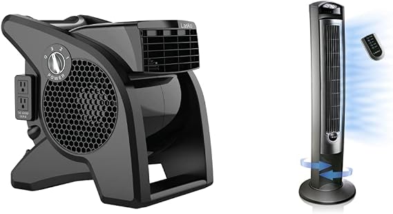 Lasko High Velocity Pivoting Blower Fan 42 Oscillating Tower Fan Bundle