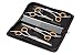 AEXYA Premium Dog Grooming Scissors Kit - Pet Groom Hair Tool Set Stainless Steel - Straight, Thinning and Curved Sharp Shears for Small or Large Dogs, Cats or Other Pets (4 Scissors kit, Black)