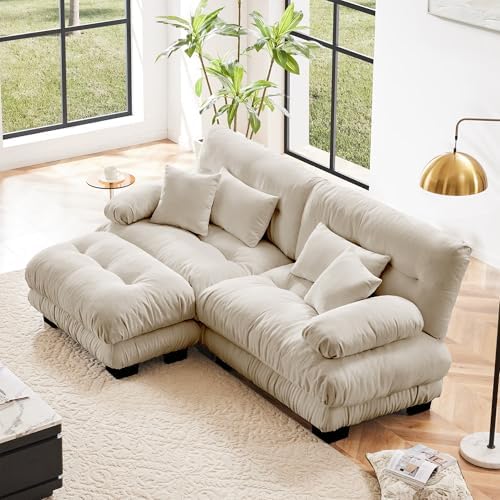 Modular Sectional Sofa, L Shaped Couch with Ottoman, 2 Seater Clo...