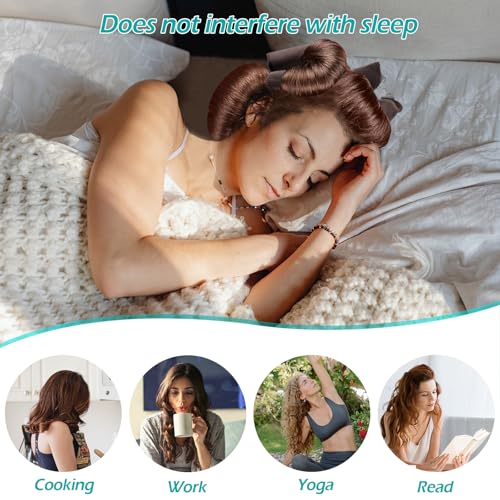 6 Stück Heatless Curls Band,GeeRic Heatless Curls Band mit Satin-Haartuch und Duschhaube Lockenwickler Heatless Curls für Alle Haartypen