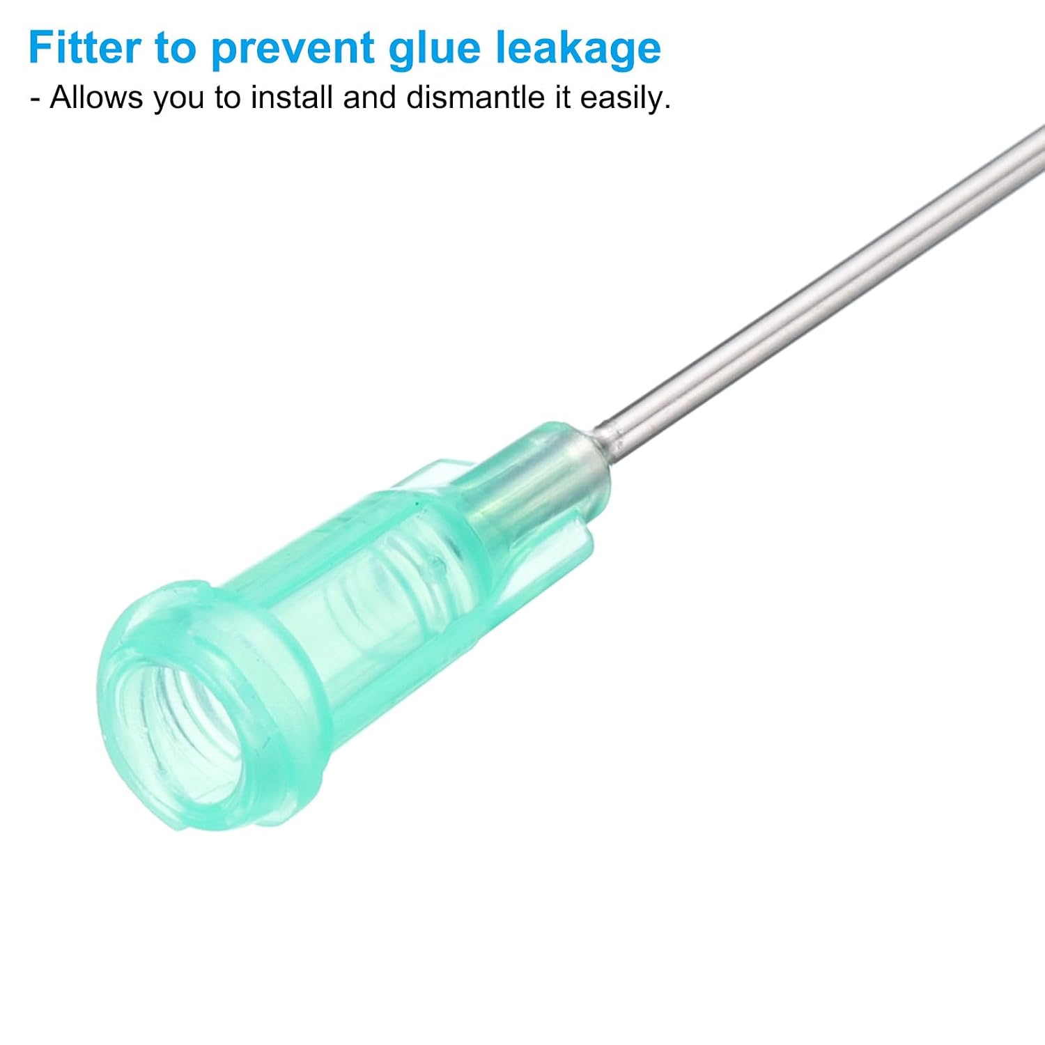PATIKIL 18Ga x 2 Inch Dispensing Needle Tips, 50Pcs Stainless Steel and Plastic Glue Needle Tube Blunt Tips with Luer Lock for Glue Oil Applicator, Cyan Blue