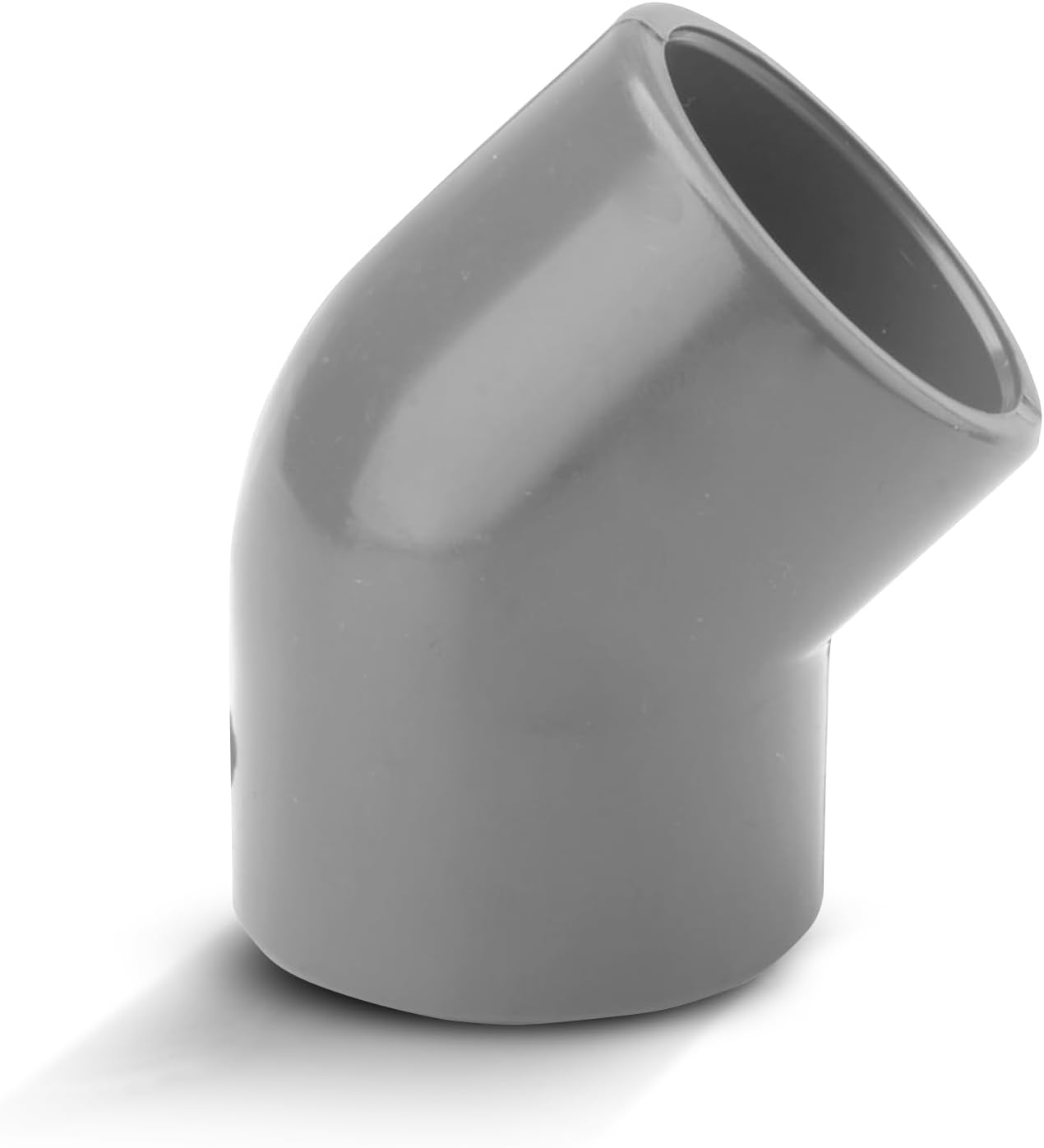 PVC Schedule 80 45 Degree Elbow 1" Socket x Socket (Slip x Slip) Heavy Duty Pipe Fitting, Gray