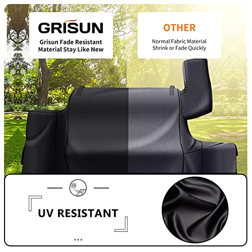 Grisun Grill Cover For Green Mountain Daniel Boone Prime Wifi Grills, Anti-Fade Waterproof Wood Pellet Grill Cover For Daniel Boone Wifi Smart Grill, Full Length Bbq Cover, 600D Fabric, Black #TOP3