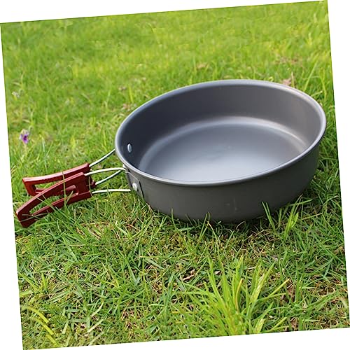 Alipis Outdoor Frying Pan Large Camping Pot Portable Non-Stick Cookware for Picnic and BBQ Black for Family Cooking and Outdoor Activities - Image 9