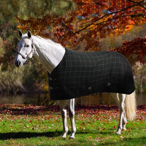 Image of Equinavia Luftig Waffle Cooler | 100% Cotton - Black /Hunter Green - 84 in