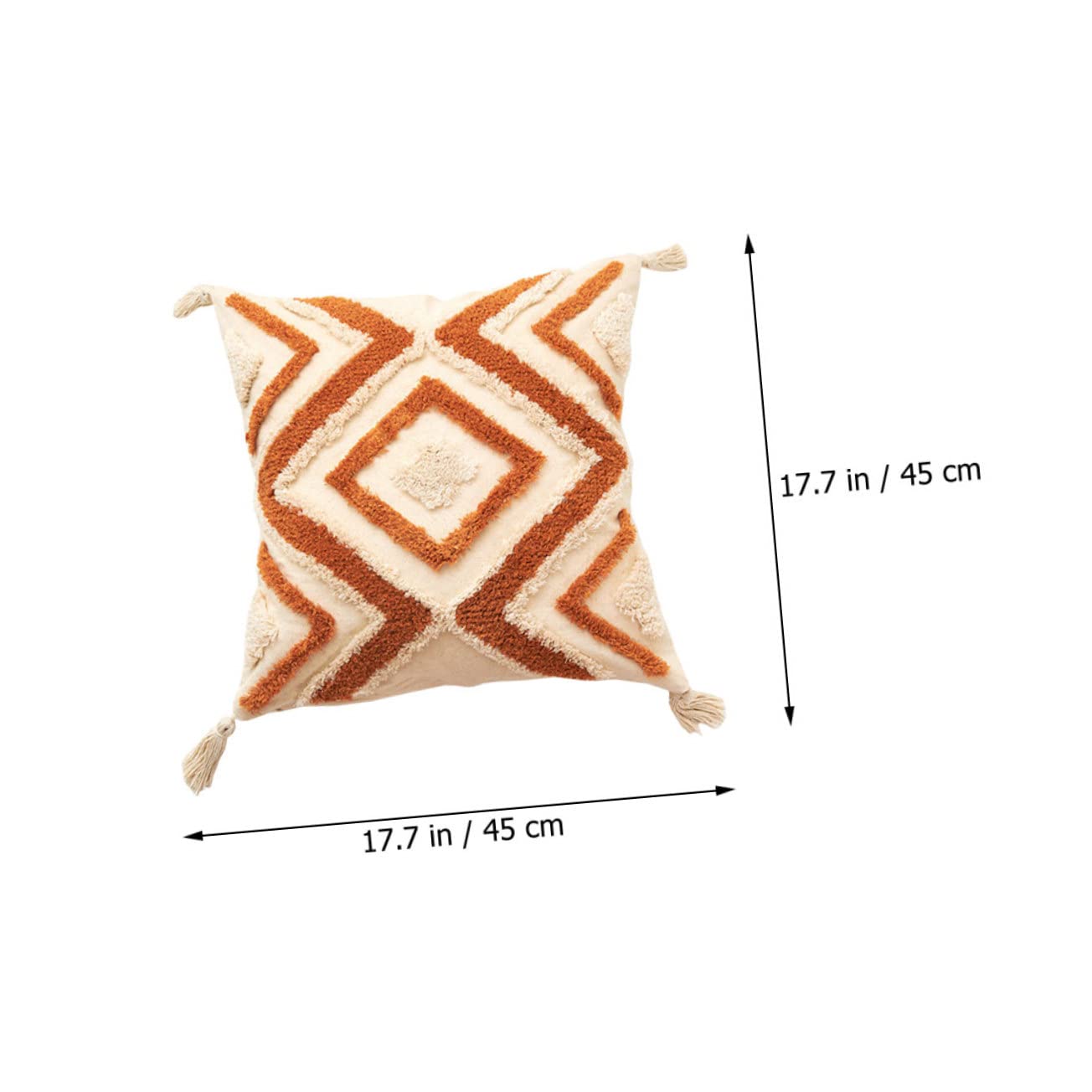 Fodera Cuscino Boho Arancia in Cotone Cerniera Nascosta