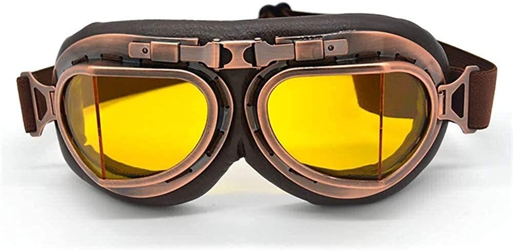 Motorradbrille Brille Anti-Kratzer Motorrad Pilot Steampunk Vintage ATV Biker Roller Cruiser Jet Helm Radfahren Ski Retro Automotive Sonnenbrille 828