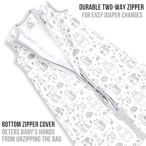 Image of Organic Cotton Baby Wearable Blanket 1.0 TOG Sleep Sack 0-6 Months 1-Pack | Breathable, Lightweight, Soft, 100% Organic Cotton, GOTS & OEKO-TEX Certified, Baby Essential by Mama Cheetah