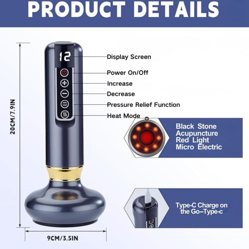 cc&dd outdoors Electric Handheld Cellulite Massager -12 Adjustable Suction Modes for Anti-Cellulites Massage Therapy (Grey)