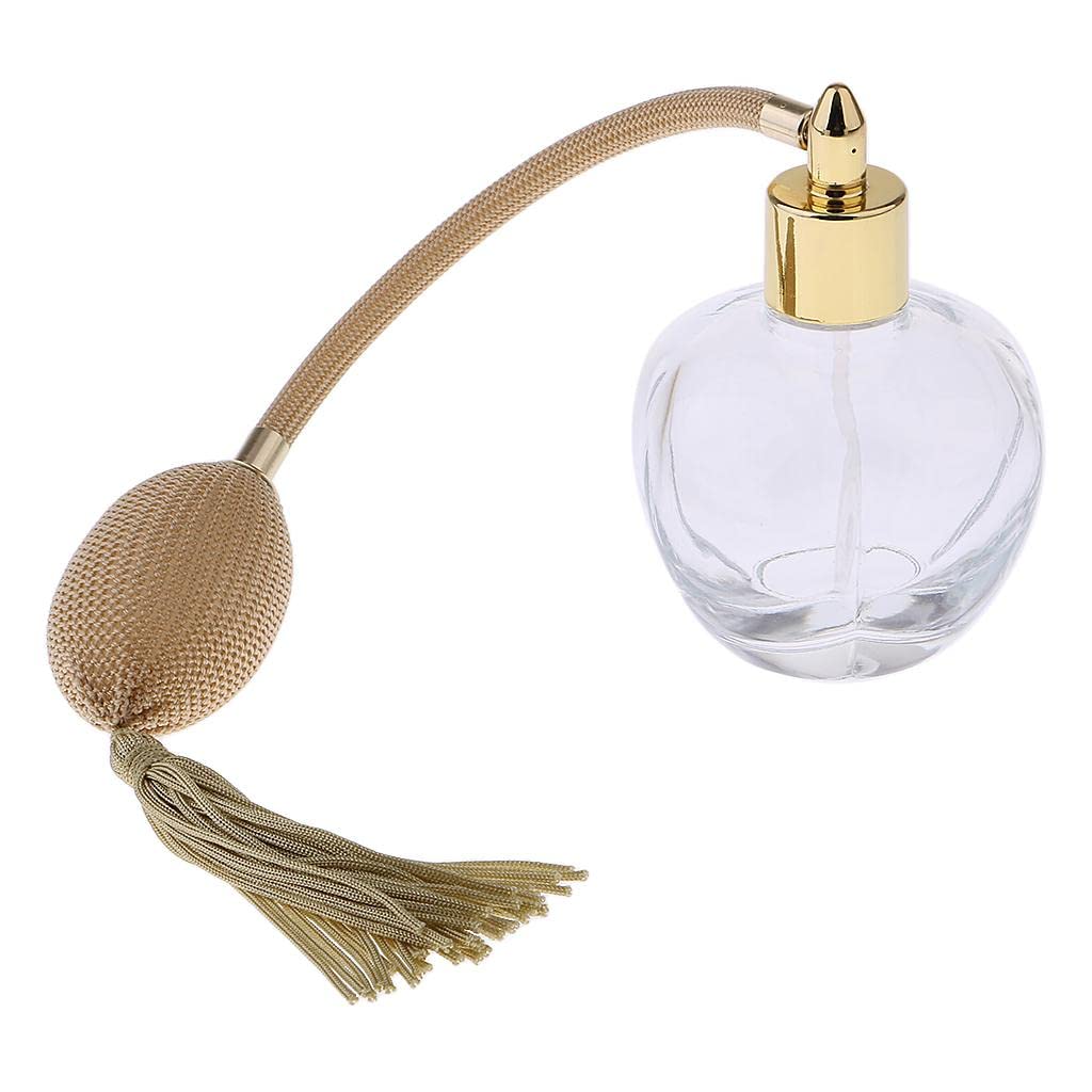 WOVEBIUS Crystal Empty Refillable Perfume Bottle Atomizer Spray Bottle 100ml Yellow,10X7CM
