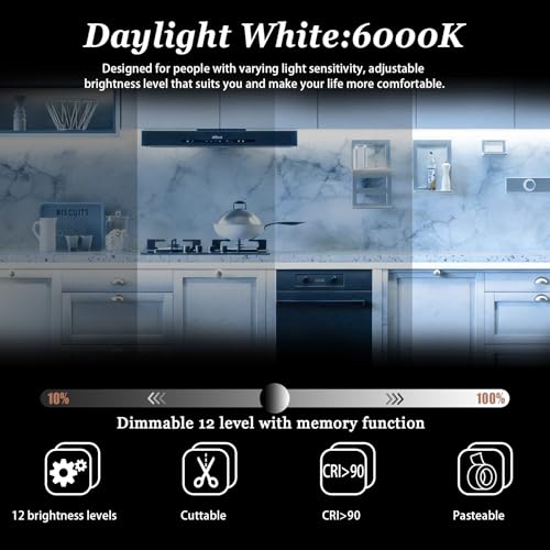 Tira LED COB blanca 10 pies, 24V, regulable, alta luminosidad miniatura 2