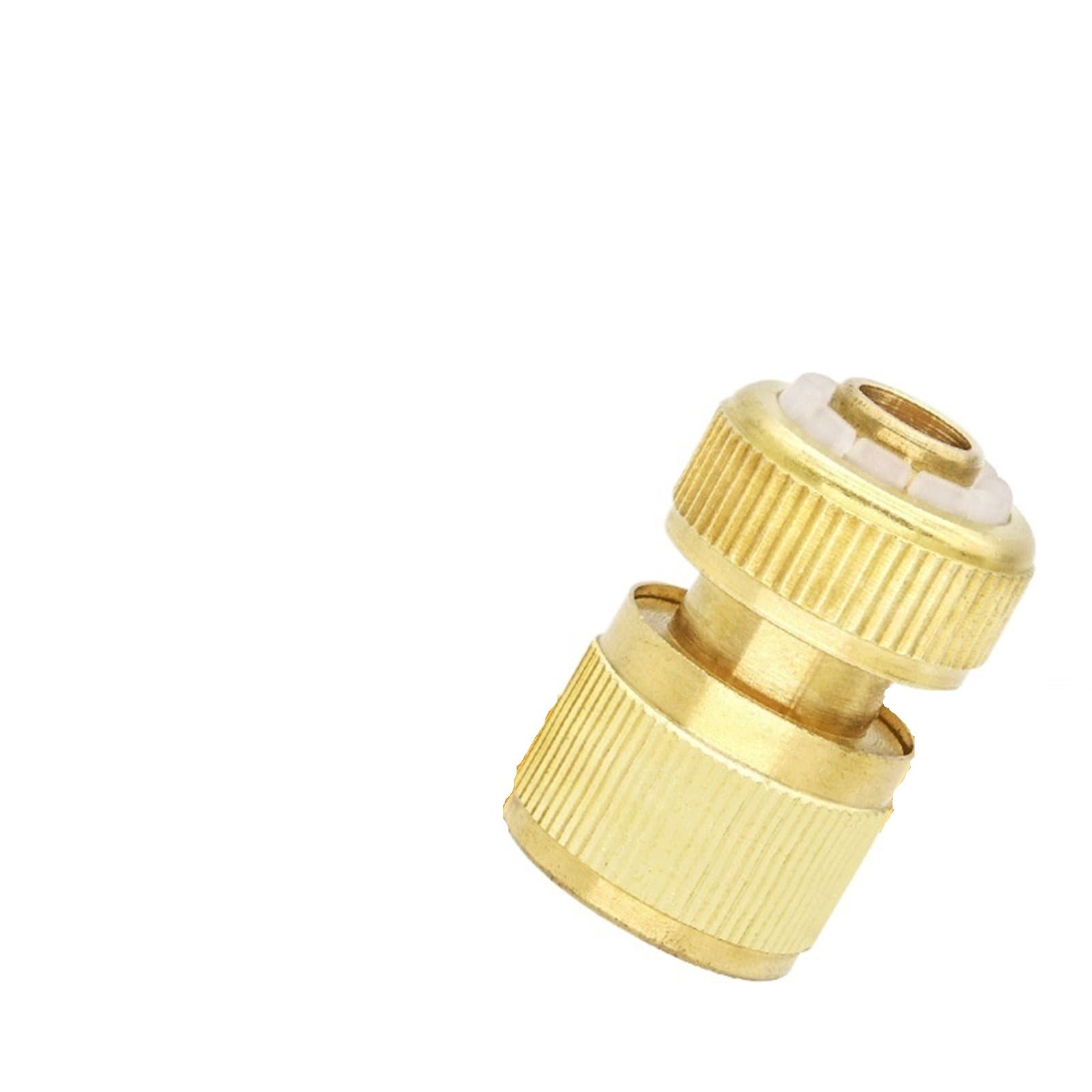 Sfoikvg Sliver Hose Connector Connector Hose 1/2 Inch Brass Garden Water Pipe Quick With Stop For Irrigation Supply Fast Connect For Outdoor Taps(Sliver)