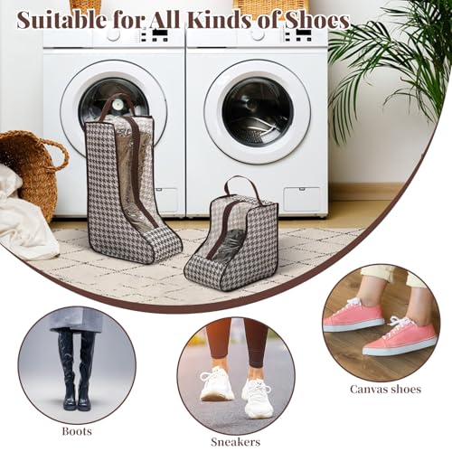 4 Pcs Boot Storage Bag, Portable Waterproof and Dustproof Boot Bags for Cowboy Boots (2*high + 2*short)4