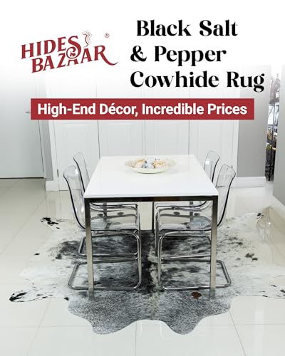 Tapete de cuero vacuno Black Salt and Pepper 5x7 ft miniatura 3