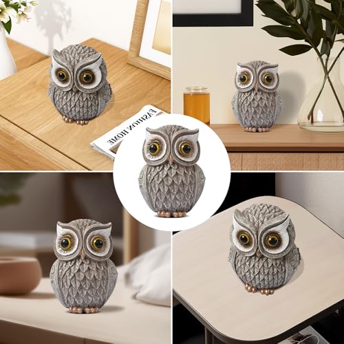 Estatua Búho Marrón para Decoración del Hogar miniatura 7