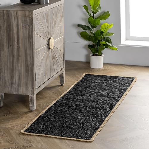 Nuloom SEKO01C-206 Sabby Hand Woven Leather Flatweave Runner Rug cover