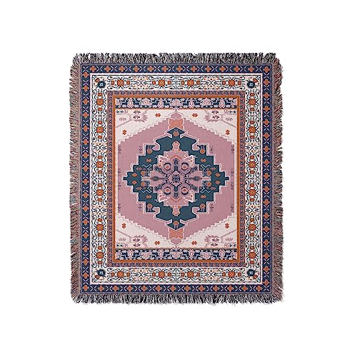 LumiSyne Cotton Woven Throw Blanket With Tassel Bohemian Tribal Ethnic Style Geometric Pattern Aztec Navajo Blanket Decorative Throw For Sofa Bed Armchair Camping Tapestry Tablecloths Carpet 160x130cm