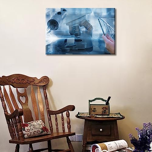 Image of TUMOVO 1 Panel Poster Future Smart Medical Technology Concept Wall Art Medicine Concept Pictures Wall Decor for Living Room Medical Wall Decor for Bedroom Framed Ready to Hang (12 inch Wx18 H)