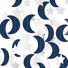 Navy Blue Silver Moon Star