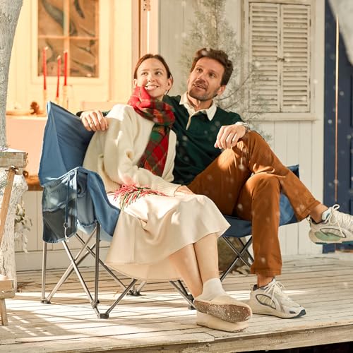 Portal Double Camping Chair Padded Folding Camping Sofa for Adults