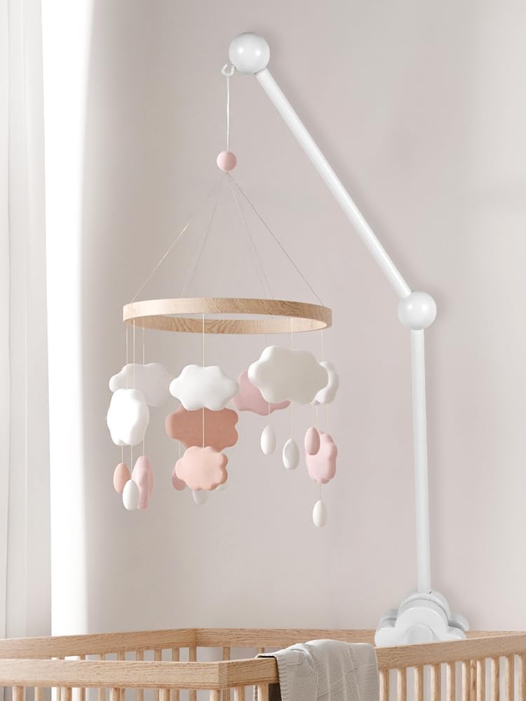 27inch Baby Crib Mobile Arm Wooden Crib Mobile Holder Adjustable Angle