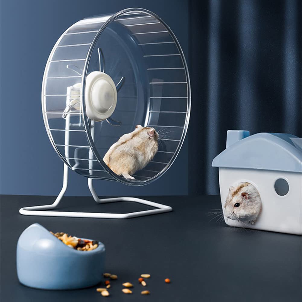 Rueda corriente del hámster, rueda corriente silenciosa del ejercicio del hilandero del ratón del animal doméstico, Rueda de Ejercicio para Mascotas Hamster Gerbil Conejillo de Indias(10.6IN (27CM))