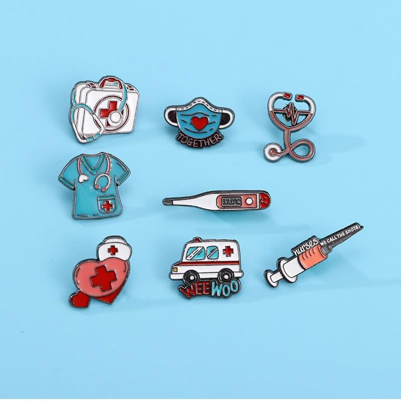 Image of Nurse Stethoscope Enamel Pins Cute Brooch Pins Medicine Enamel Lapel Pin Set Badges Doctor for Nurses' Day Medical Students Gifts Hat Jacket Bag Decor