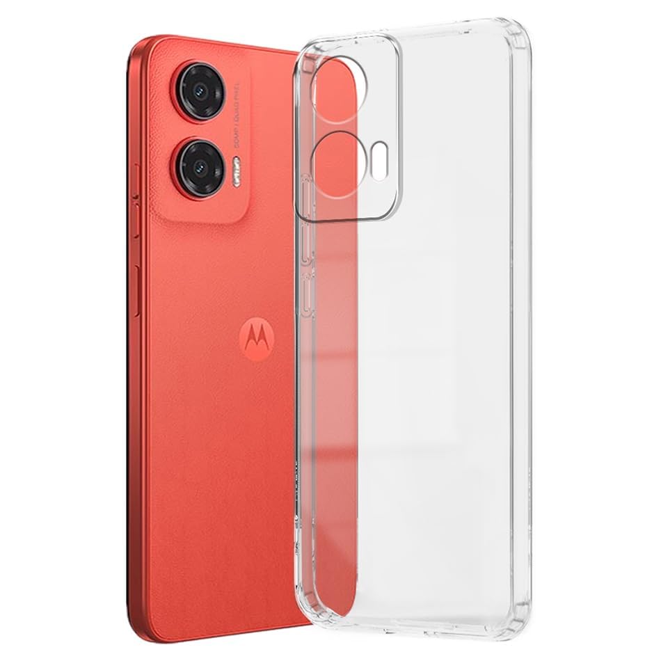 Image of COVERBLACK Soft Rubber Silicon Clear Back Cover Compatible Model for Motorola G35 5G - Transparent
