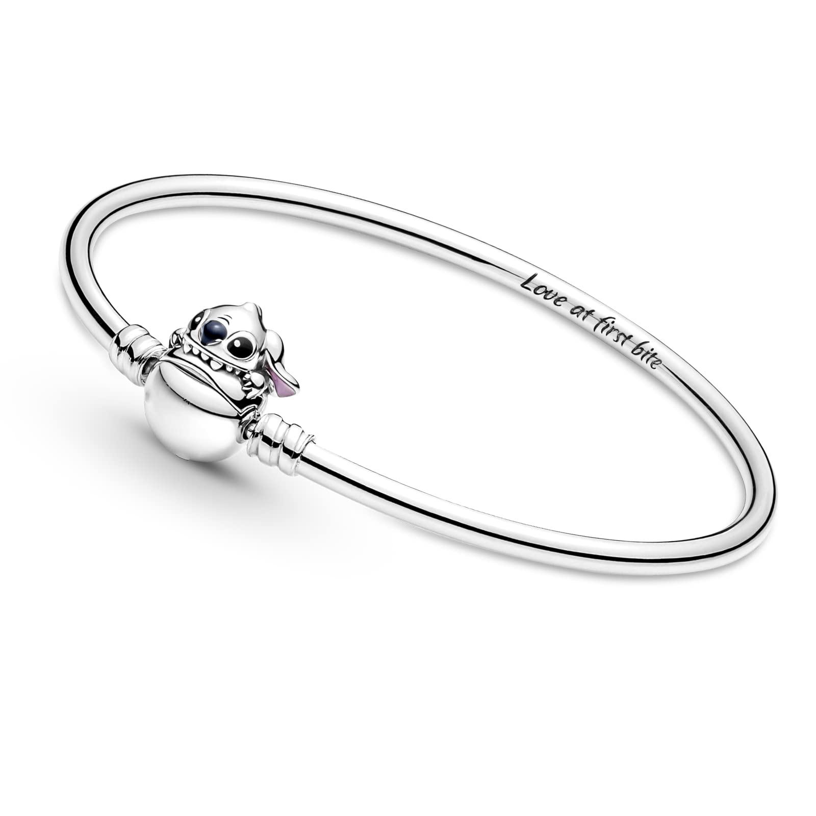 925 Sterling Silver Bracelet for charm bangle Love at first bite engraved Fit 925 Sterling Silver Charms Bracelet for Women for Christmas Valentine Day Gift