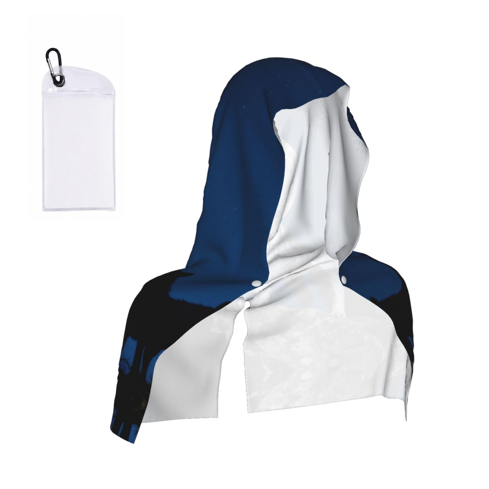 CNTDBU Wolf King Howl Cooling Towel Hooded-Instant Chill Neck Cover for Sports, UV Cooling Rag for Running Gym