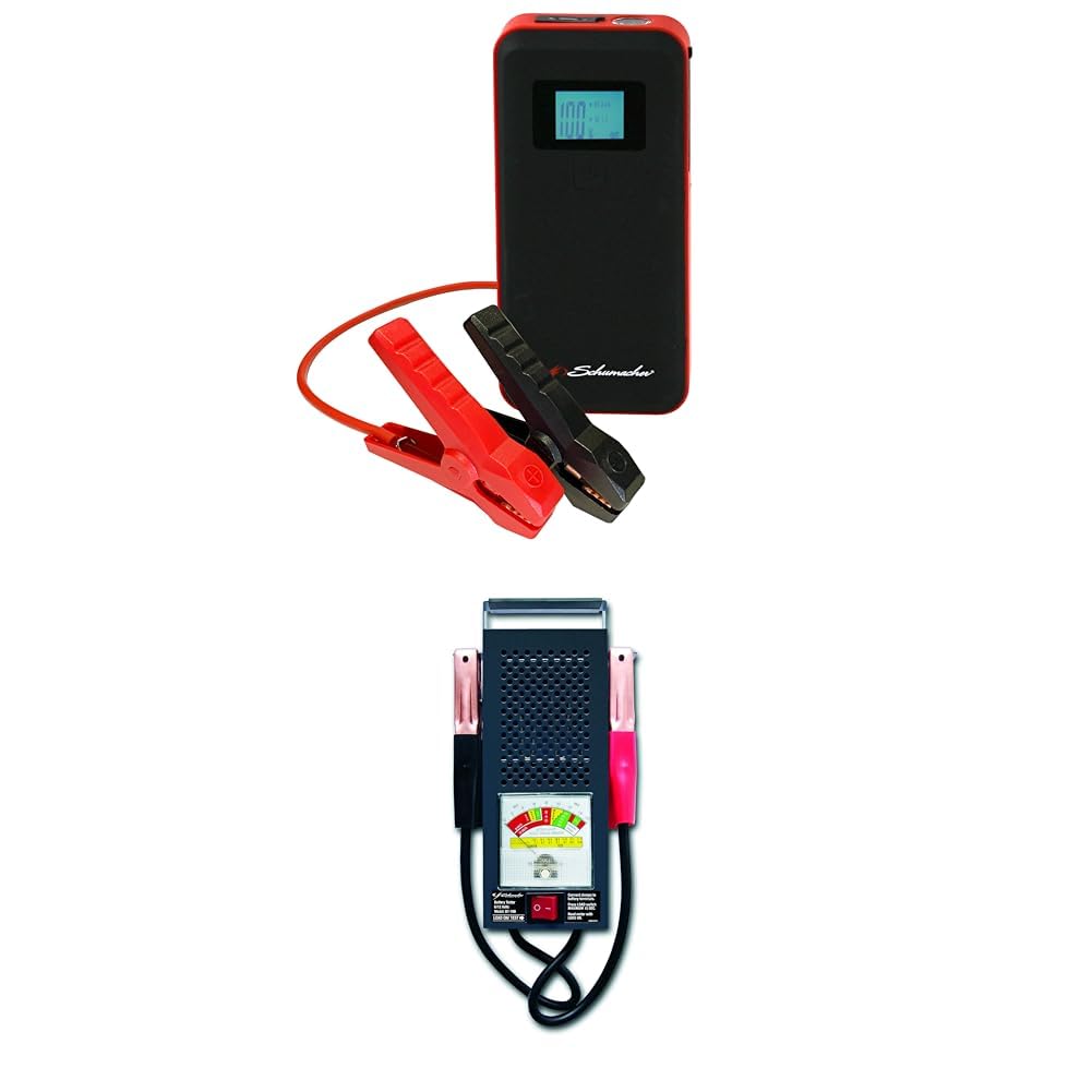 Bundle of Schumacher Electric SL1639 Lithium 1000A 12V Jump Starter for 8 0L Gas 6 0L Diesel Engines