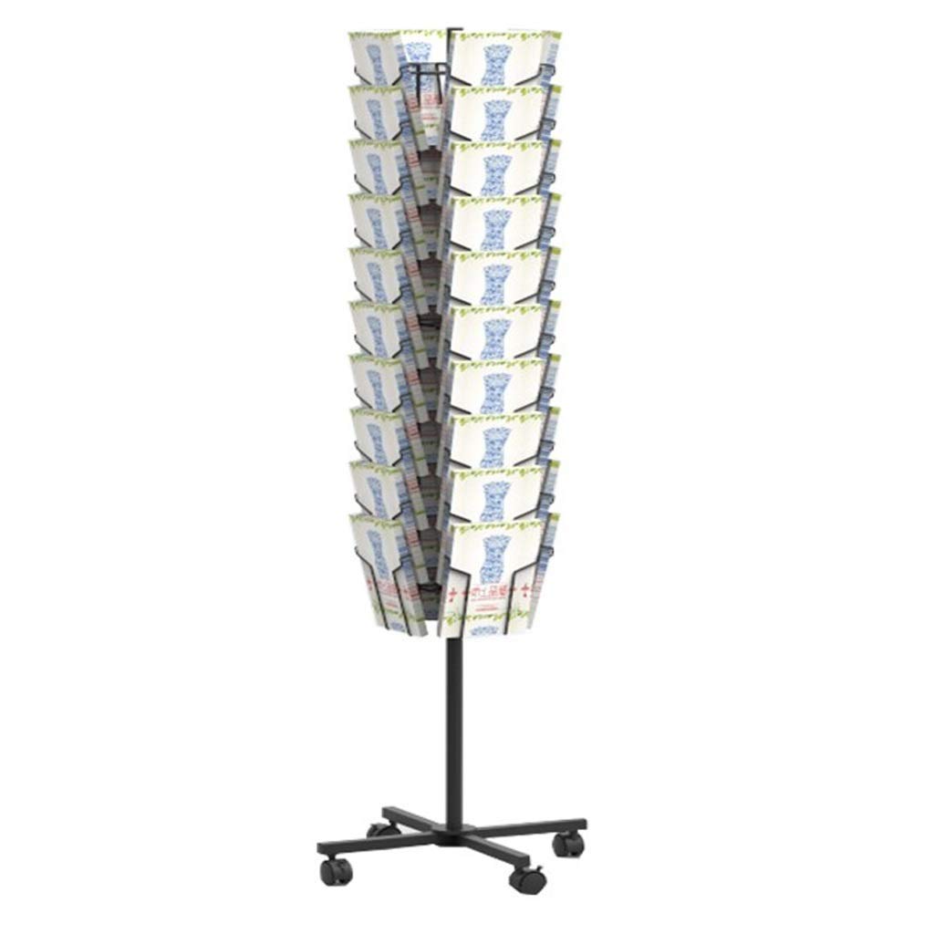 MTYLX Bookshelf, File Rack, Data Frame Display Stand Rotating A5 Leaflet Folding Display Stand Greeting Card Information Display Rack Put Advertising Leaflet Shelf Magazine Rack,a