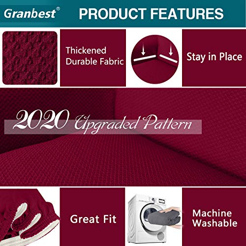 image for Granbest 4 Piece High Stretch Couch Covers for 3 Cushion Couch Thick P