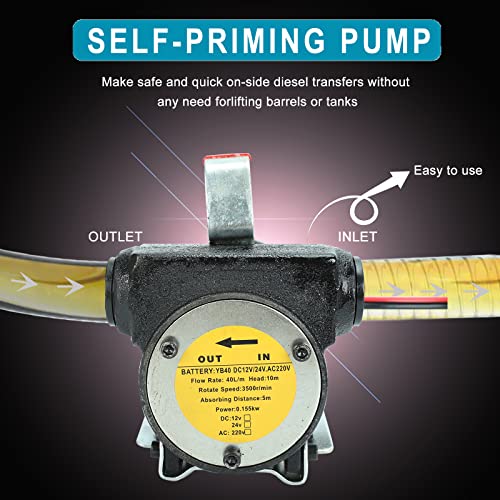 Dc 12V 175W Portable Dc Electric Fuel Transfer Pump Diesel Kerosene Oil Commercial Fuel Transfer Extractor Pump Motor Auto #TOP4