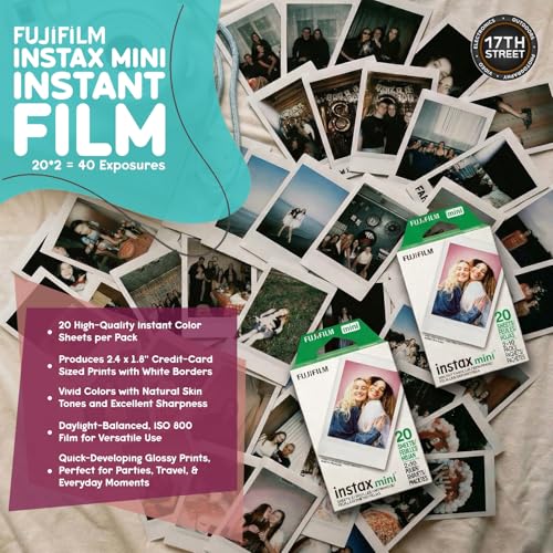 FUJIFILM Instax Mini 13 Instant Camera, Frost Blue with Film & Case Bundle - image 5