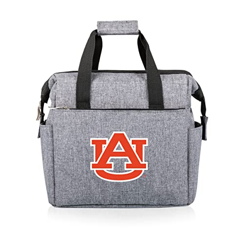 Picnic TIME NCAA Auburn Tigers On The Go Lunch Bag, Soft Cooler Lunch Box, Insulated Lunch Bag, (Heathered Gray) 10 x 6 x 10.5