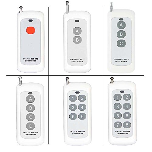 Remote Control Transmitter for Remote Switch 1/2/3/4/6/8 Button Small Size Long Range Big Button Remote (1 button)