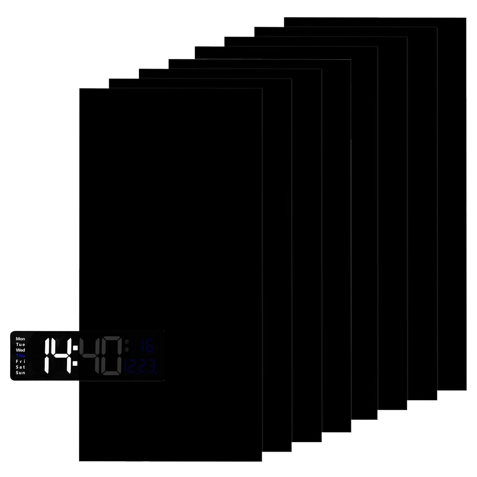 Pellicola Oscurante Adesiva Nera – 6 Fogli per Ridurre la Luce LED e la Luminosità dei Display, Attenuazione 50%-80%, Ritagliabile, Ideale per Sveglie, Router e Dispositivi Domestici