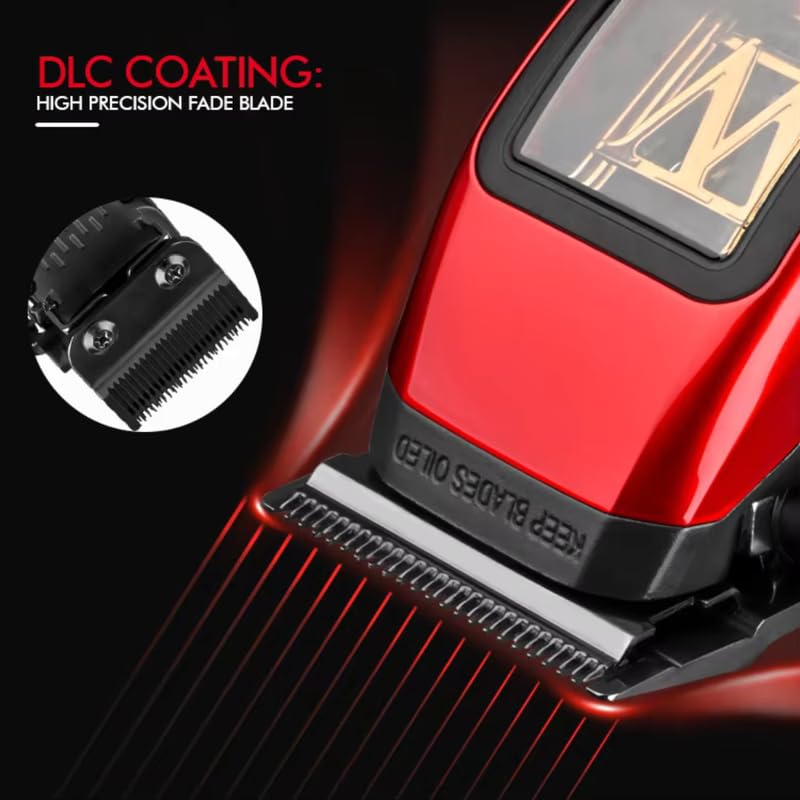 Image of WMARK NG-X1 Ultra Premium Professional 10000 Rpm Magnetic Maglev Motor 0 Gapped Hair Clipper High Precision Fade Blade With DLC Process 6 Guide Comb Taper Lever Charging Pod & Stand, Model 35