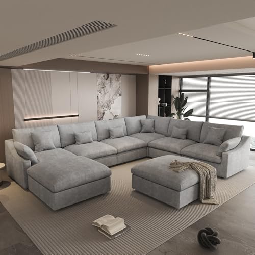 Cloud Modular Sectional Sofa Couch,156" Oversized U Shaped Sofa with