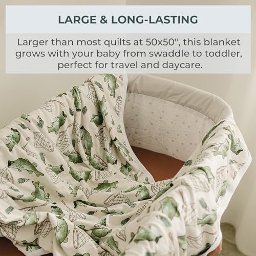 Image of Pobibaby Boy Blankets, Toddler Blanket, 50x50, Soft Cotton (Gone Fishing)
