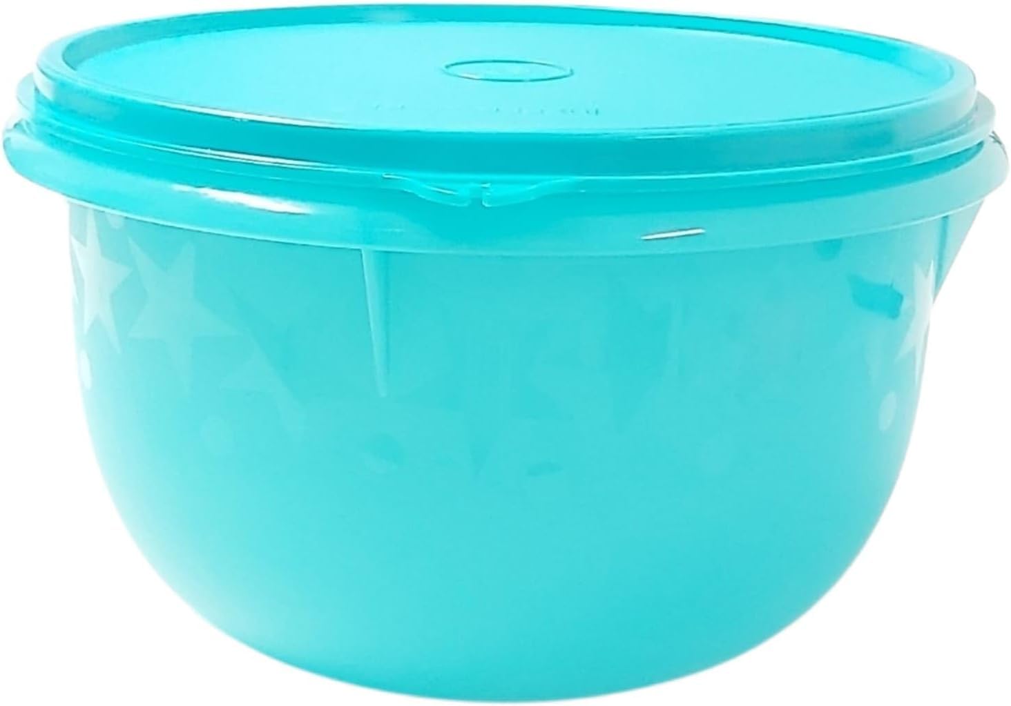 Tupperware Original Maximilian Rührschüssel 2,0 Liter türkis mit Sterne Motiv – Peng Salat Schüssel mit Deckel, auslaufsicher, Hefeteig-, Rühr- & Frischhalteschüssel BPA-frei