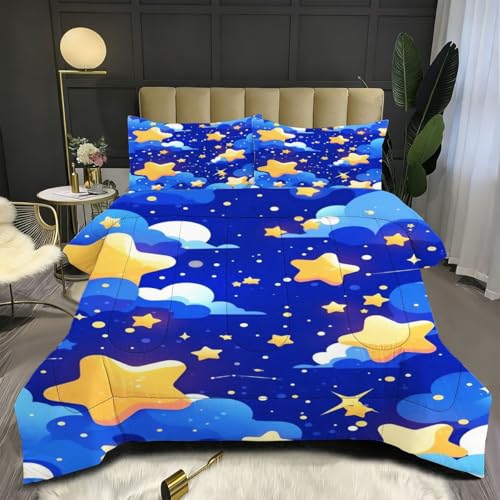 Nuphtun Edredón 220x240 2.4 kg | Estrella Cinco Puntas, Arte en 3D sobre Tejido de Microfibra Premium, Relleno de Algodón 200 gsm de Altísima Calidad, Placer Sensorial Que Renueva Energías C27